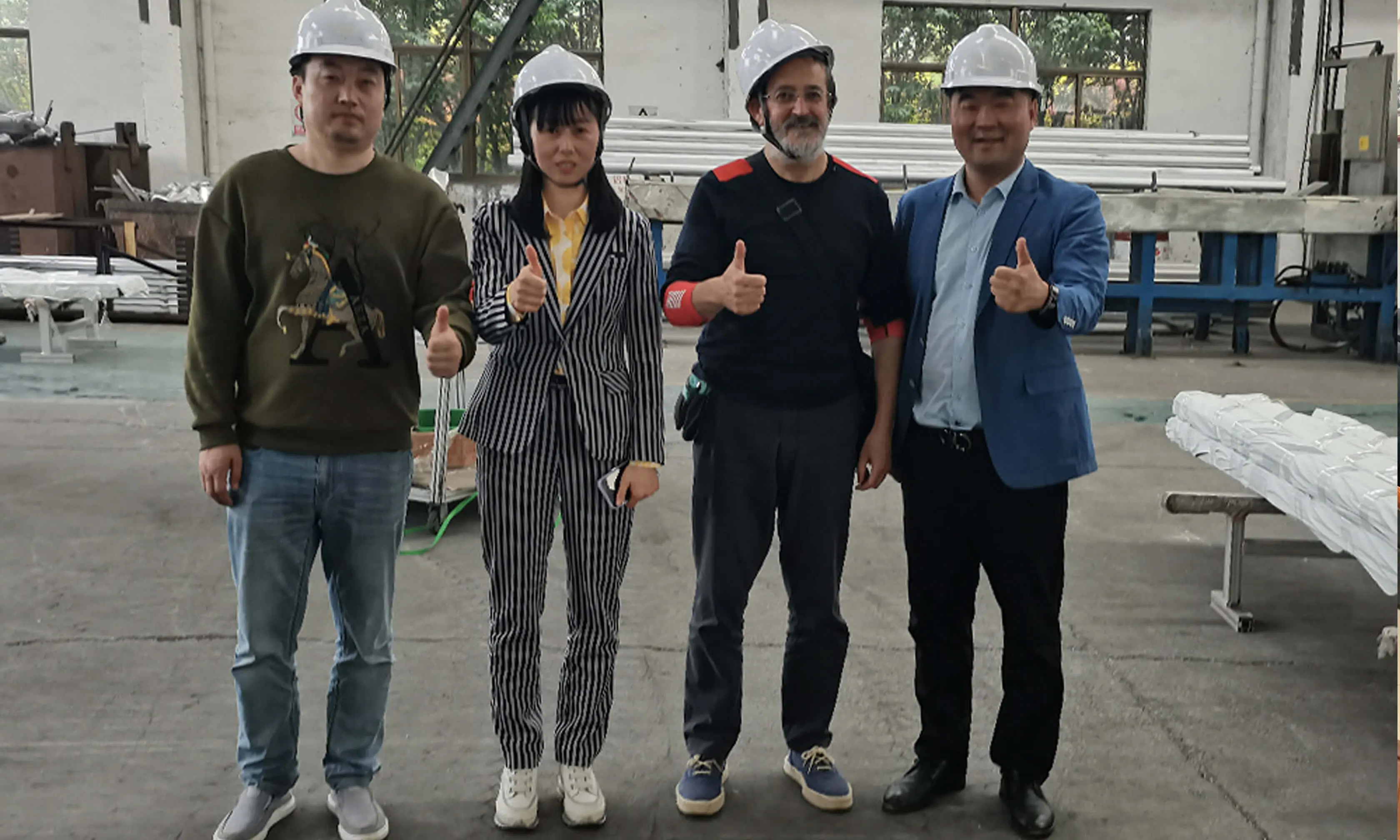 QY Aluminum European clients conducted a factory inspection, placin...